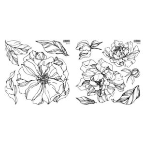 Peonies 12x12 Decor Stamps 2 sheets