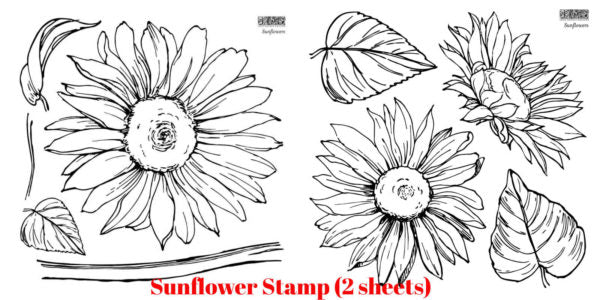 Sunflower 12x12 Decor Stamps 2 sheets