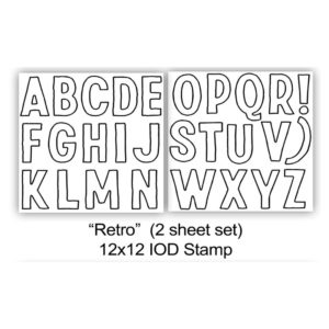 Retro 12x12 Decor Stamps 2 sheets